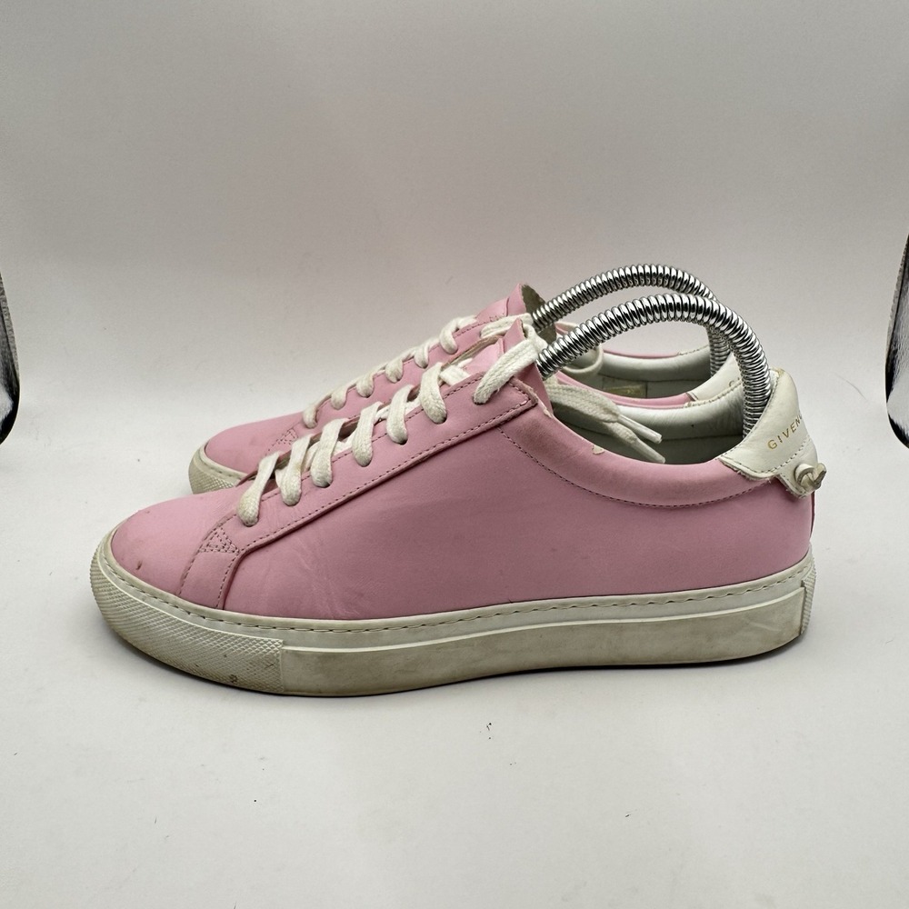 Givenchy Women's Classic Pink Leather Lace Up Paris Sneakers Size EU 37.5 US 7.5